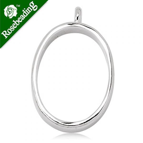 18x25mm oval open back bezel pendant for resin, 10pcs/pkg