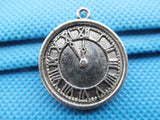 60pcs Vintage Round ClockTime Pendant Charm DIY Jewelry Accessory