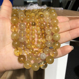 Natural Stone Yellow Rutilated Quartz Beads for Jewelry Making