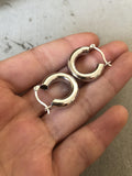 925 Silver Round Tunnel Hoop Earrings C-C704