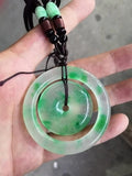 Natural JADE Double Donut Pendant Necklace for Men and Women