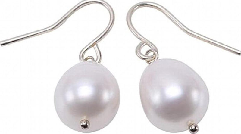 Pink Freshwater Pearl Dangle Earrings 925 Sterling Silver Hooks