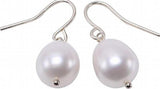 Pink Freshwater Pearl Dangle Earrings 925 Sterling Silver Hooks
