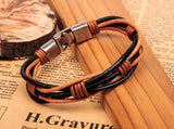 Vintage Leather Hemp Friendship Surfer Bracelet Men