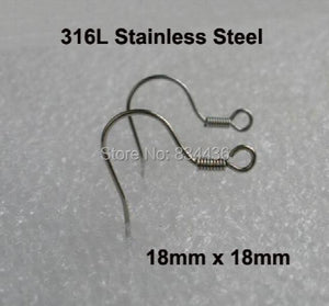 200pcs 1.8mm Stainless Steel Earring Clips Hooks DIY Jewelry