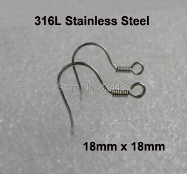 200pcs 1.8mm Stainless Steel Earring Clips Hooks DIY Jewelry