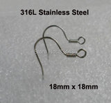 200pcs 1.8mm Stainless Steel Earring Clips Hooks DIY Jewelry