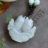 Zheru Jadeite Pisces Pendant Necklace, Jewelry Gift