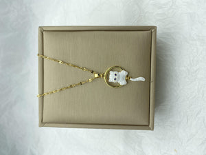 Enameled Cat Pendant Stainless Steel Necklace for Women