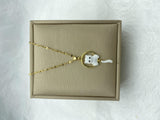 Enameled Cat Pendant Stainless Steel Necklace for Women