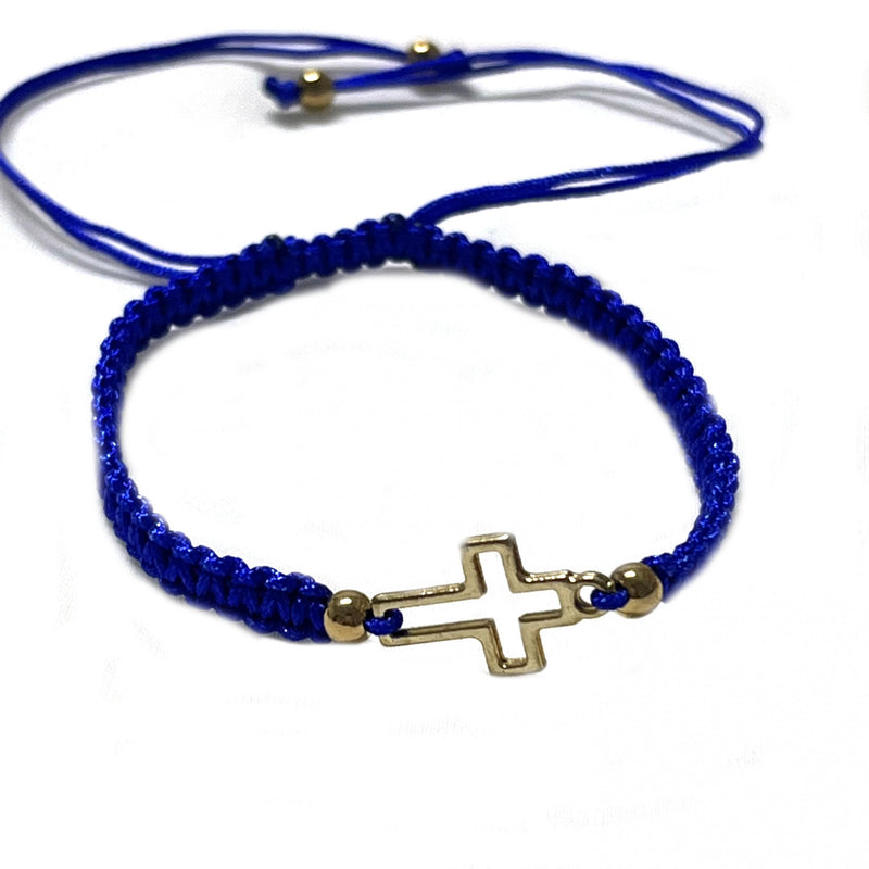 Hand Woven Cross Hollow Religious Prayer Bracelet