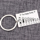 Family Love Members Personalized Names Keychain