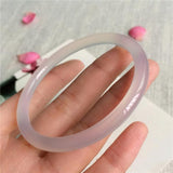 Zheru Jewelry Round Bar Agate Chalcedony Bracelet Gift