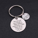 Engraved Any Man Can Be a Father Keychain