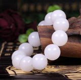 Hetian Jade Round Bead Bracelet Men's Women's Jewelry