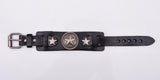 Metal Studded Punk Wide Leather Bracelet Cuff Bangle