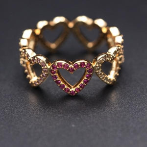 Heart-shaped Zircon Stone Ring Women Boho Jewelry