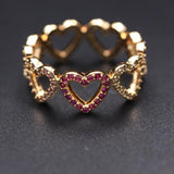 Heart-shaped Zircon Stone Ring Women Boho Jewelry