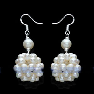 Pearl Dangle Earrings S925 Silver Freshwater Jewelry