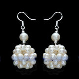 Pearl Dangle Earrings S925 Silver Freshwater Jewelry