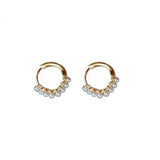 925 Silver Pearl 18K Plated Hoop Earring Buckle for Women
