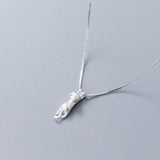 S925 Sterling Silver Scrub Cat Pendant Necklace