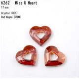 Austria Crystals 6262 Miss U Heart Pendant Rhinestone for DIY Jewelry