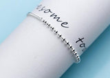 925 Silver Asymmetry Bracelet Polished Lucky Beads Chain GTLS748