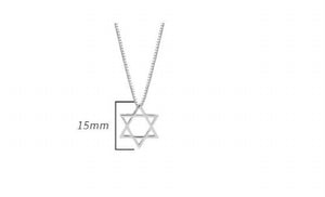 925 Silver Magen Open David Star Pendant Necklace Gift TLX434