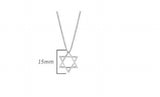 925 Silver Magen Open David Star Pendant Necklace Gift TLX434