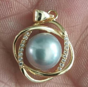 9-10mm South Sea Gray Pearl Pendant