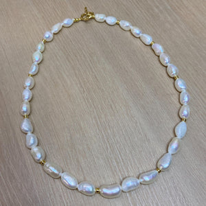 Baroque Pearl Necklace Freshwater Choker Wedding Jewelry