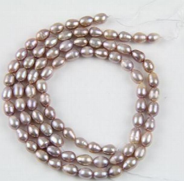 6-7MM Natural Purple Lavender Rice Freshwater Pearl Loose Beads