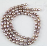 6-7MM Natural Purple Lavender Rice Freshwater Pearl Loose Beads