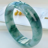 Zheru Jewelry Burmese Jadeite Two-tone Bangle Princess Gift