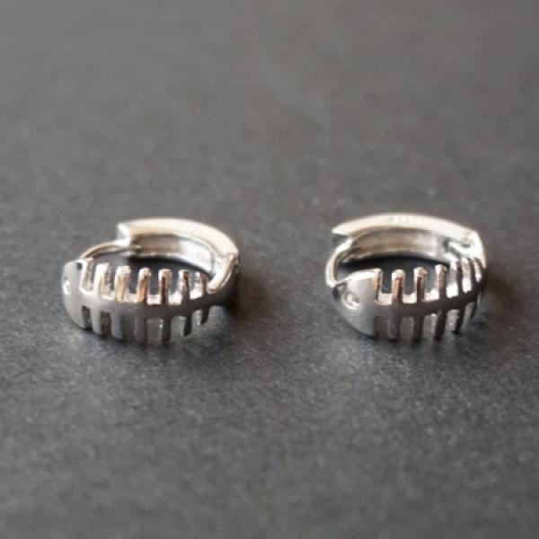 925 Silver Fish bone Earrings for Women Personality Couple