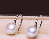 Arrival 9mm Natural Pearl Earrings S925 Sterling Silver Pink Lavender Lady Gift