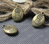 60 pcs Antique Bronze Plated Plate-Be good Charms Pendants