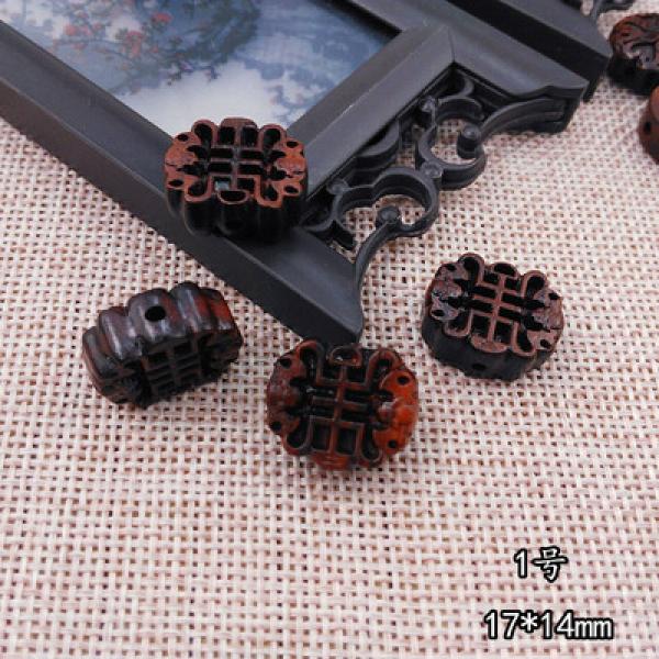 5pcs Chinese Ebony Wood Jewelry Accessories for DIY Car Hanging Necklace