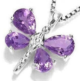 Amethyst Dragonfly Women's Pendant Necklace