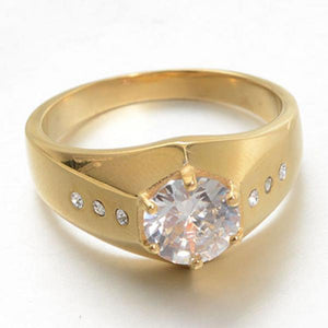 Stainless Steel Rings Zircon Mosaic Wedding Engagement Jewelry