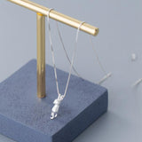 S925 Sterling Silver Scrub Cat Pendant Necklace