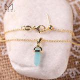 Yammy Mini Crystal Point Pendant Chain Necklace