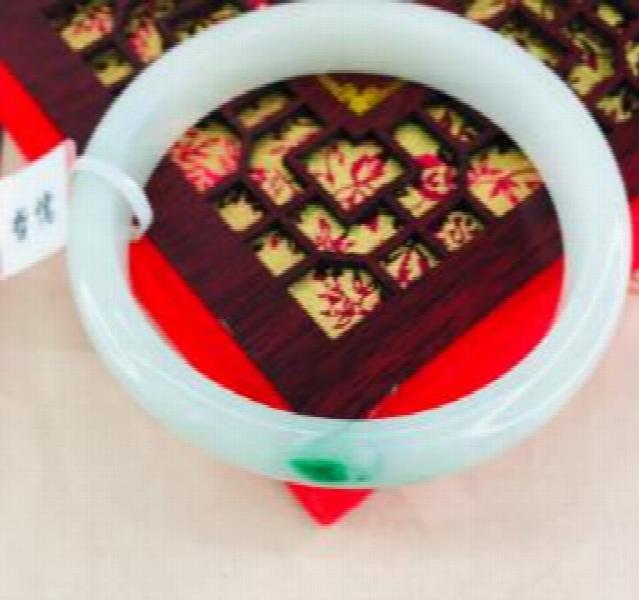 Zhe Ru Jewelry Natural Jadeite Bracelet Bicolor 54-62mm Female Jade Gift