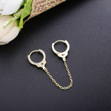 925 Silver Chain Zircon Ear Cuff Crystal Handcuff Clip On Earring