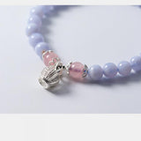 S925 Sterling Silver Purple Zircon Stone Bracelet Women Jewelry