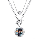 Photo Pendant Gothic Choker Chain Padlock Jewelry