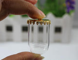 Glass Bell Shades with Metal Mops for DIY Jewelry Decoration Crafts