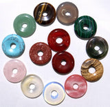 35mm Natural Stone Crystal Donut Pendant for DIY Jewelry Making