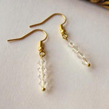 Crystal Silver Fish Hook Dangle Earrings Fine Jewelry Women Gift